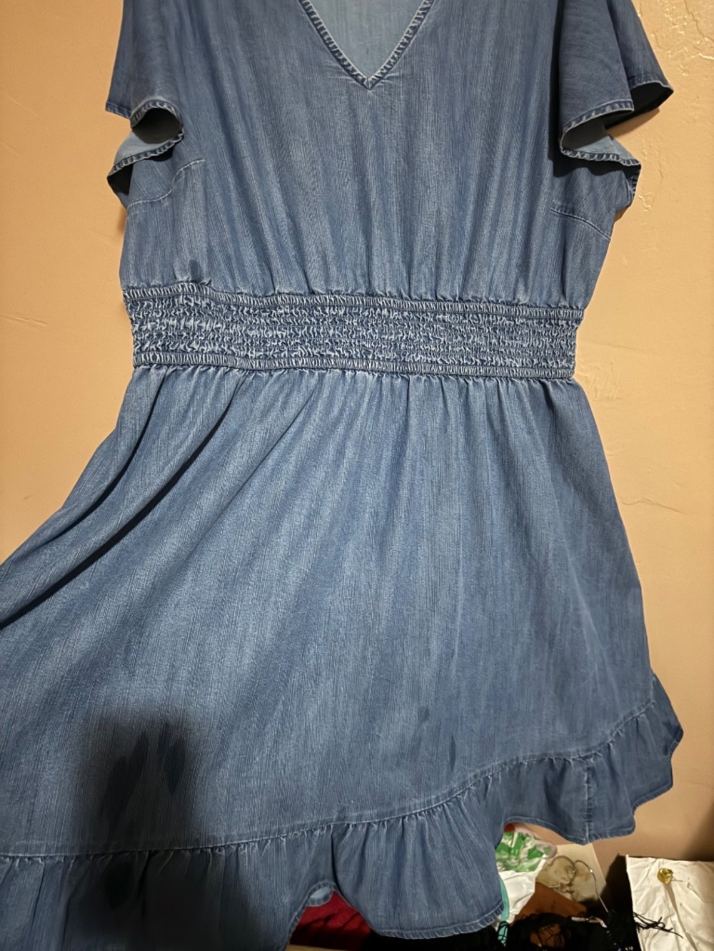 Lane Bryant size 24 chambray/denim style dress with pockets - Picture 3 of 6